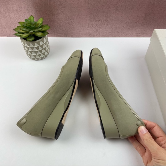 Taryn Rose Felicity Solid Beige Stretch Fabric Shoes Kitten Heels Women Size 6 - Picture 8 of 9